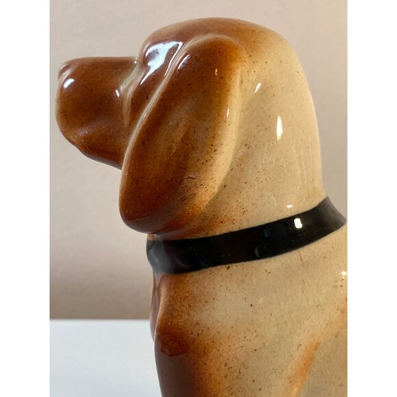 Bassett Hound Dog Vintage Glazed Ceramic Sitting Figurine Unmarked - Picture 7 of 16